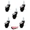 Service Caster 3 Inch Black Hooded Neoprene Rubber 3/8 Inch Threaded Stem Casters SCC, 5PK SCC-TS03S310-NPRB-BK-381610-5 - alternate 2